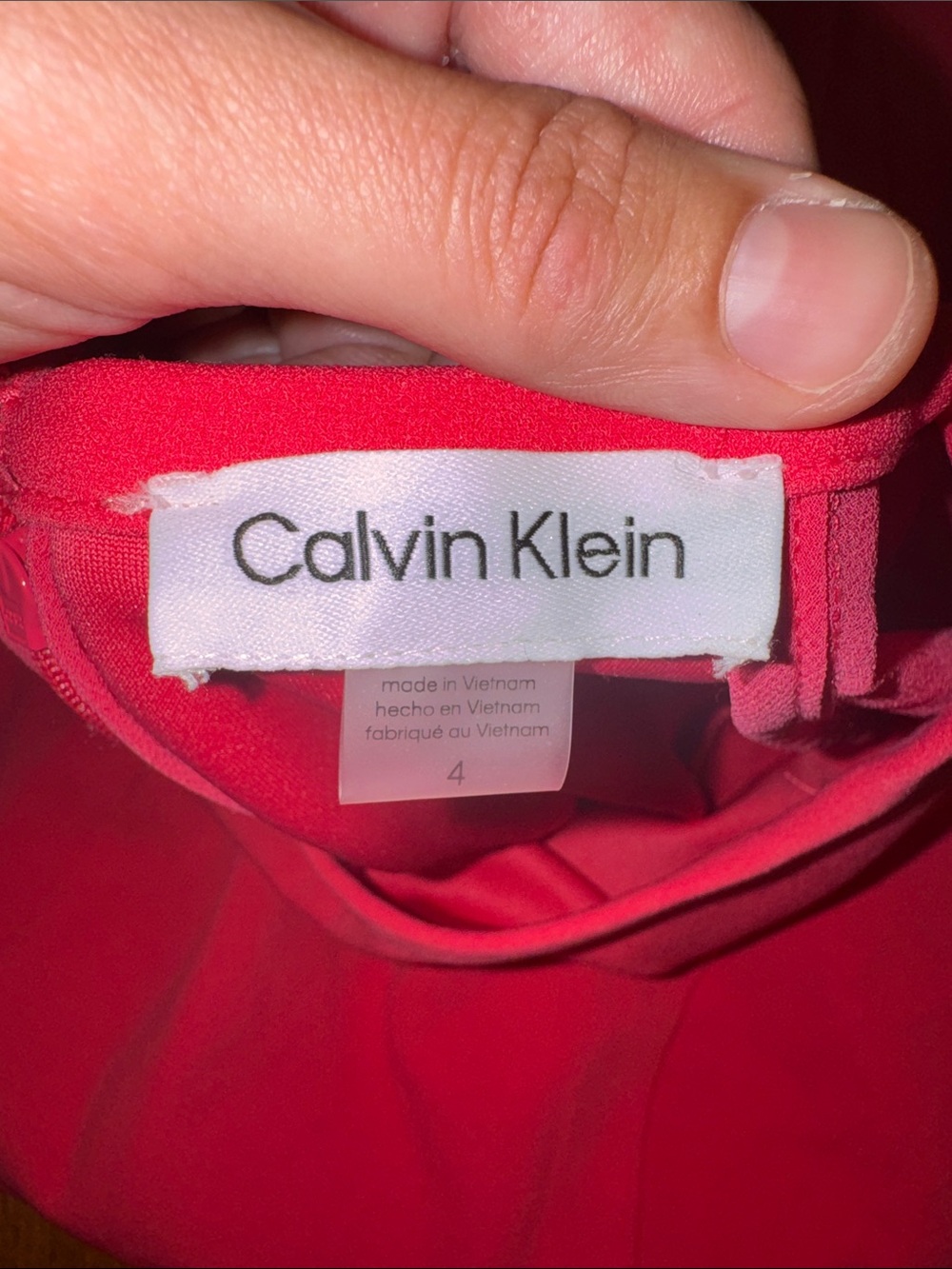 Calvin Klein Fuchsia Pink Long Sleeve Shift Dress - Picture 3 of 3
